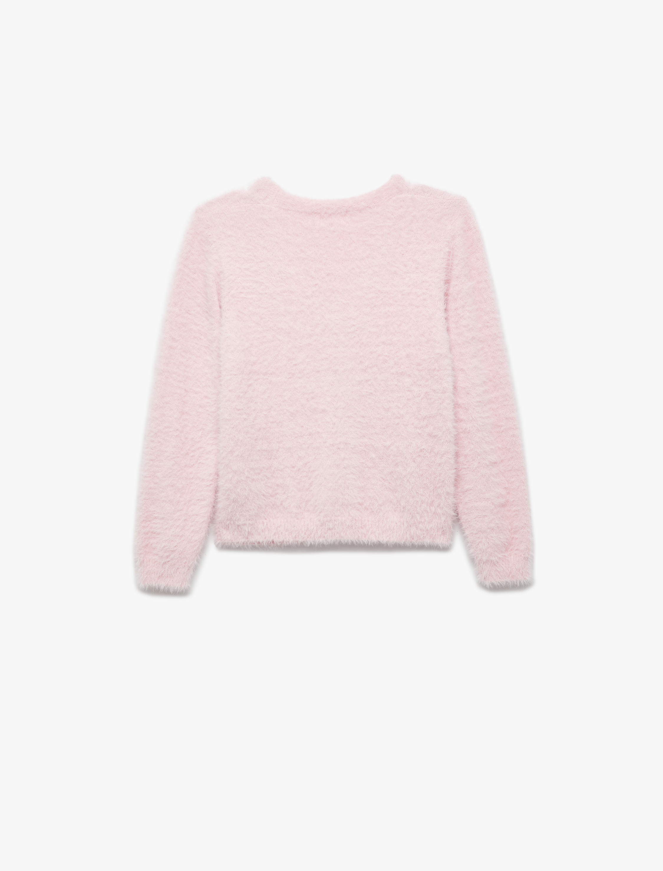  Kız Çocuk V Yaka Düğmeli Uzun Kollu Basic Hırka