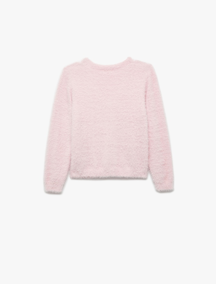 Kız Çocuk V Yaka Düğmeli Uzun Kollu Basic Hırka