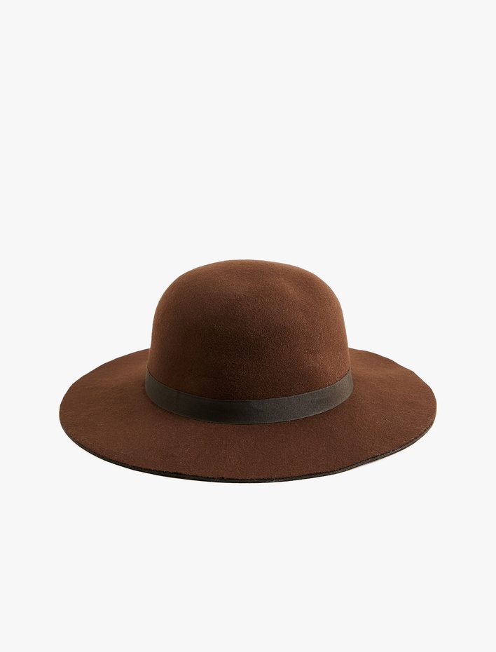 Kadın Bant Detaylı Fötr Şapka