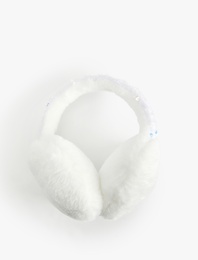 Pul Detaylı Peluş Kulaklık