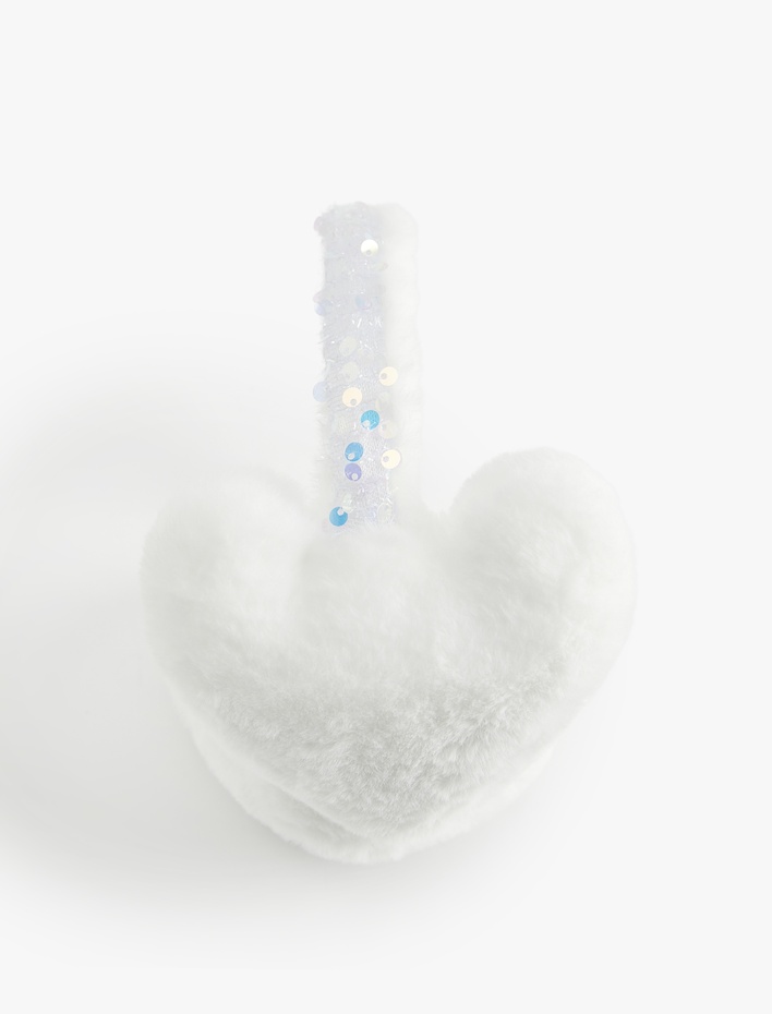 Kız Çocuk Pul Detaylı Peluş Kulaklık