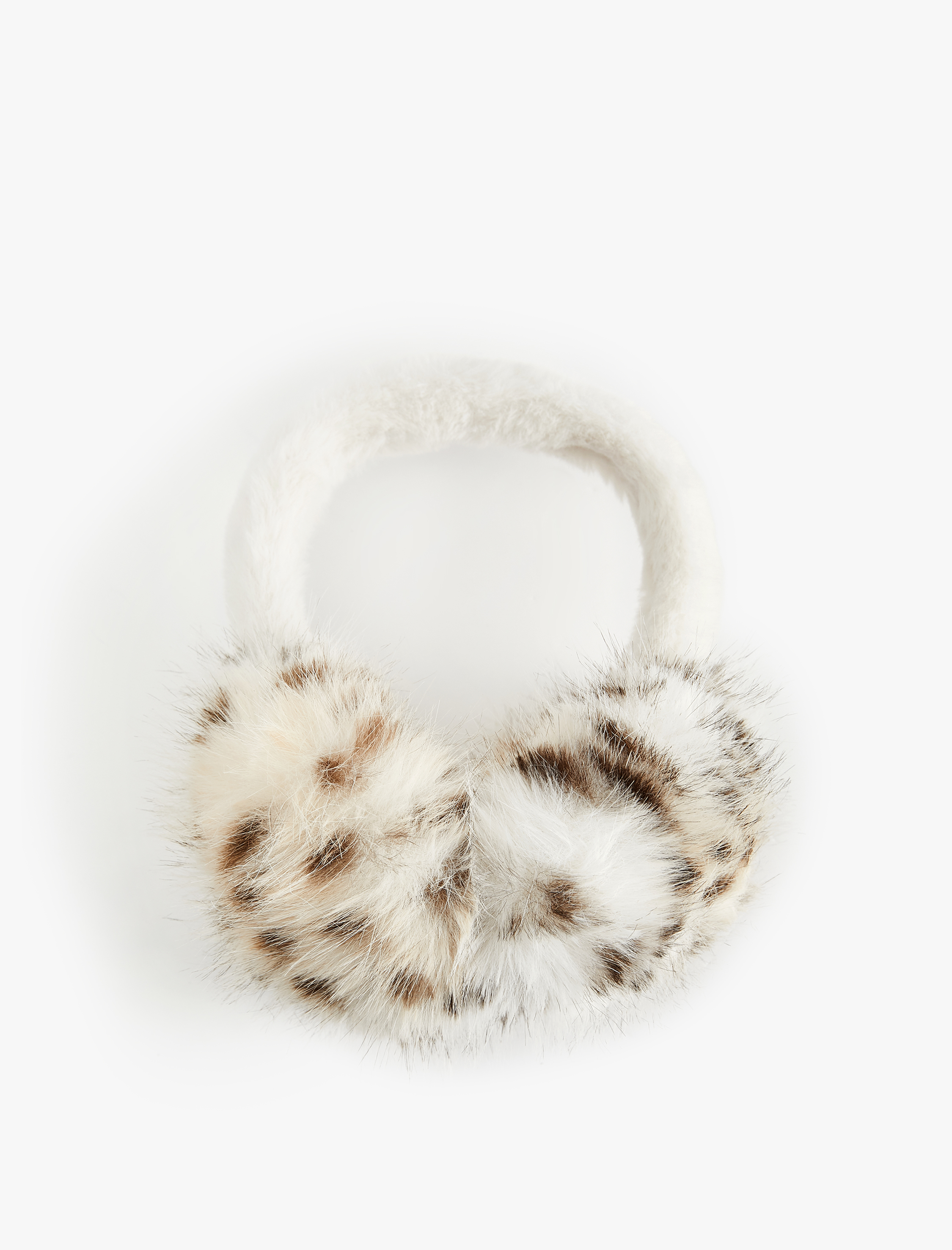  Kadın Leopar Desenli Peluş Kulaklık