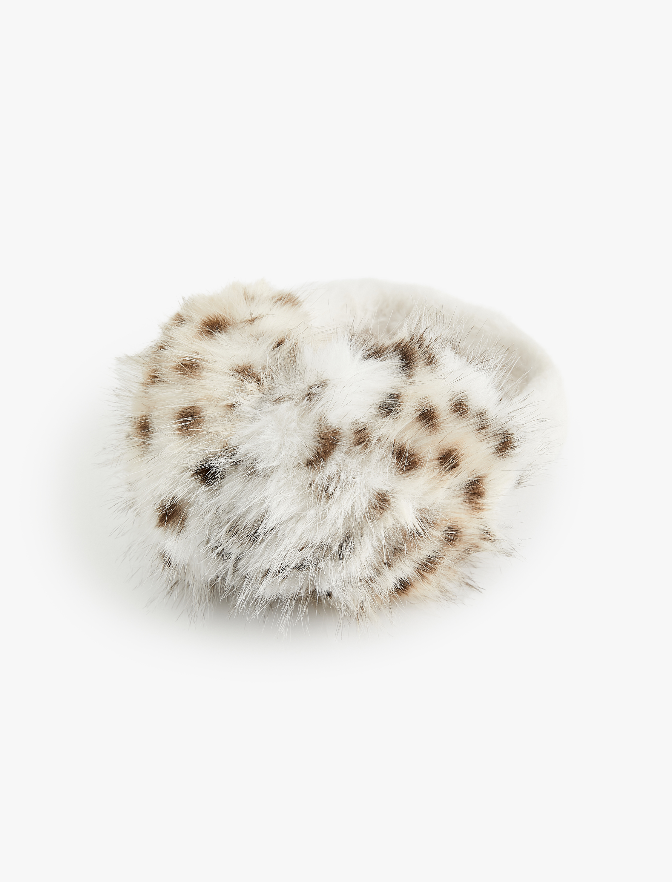  Kadın Leopar Desenli Peluş Kulaklık