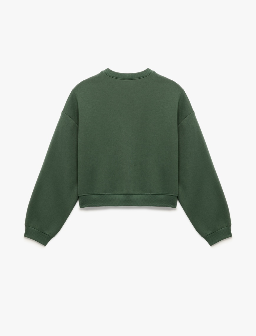   Regular Fit Üç İplik Uzun Kollu Bisiklet Yaka Basic Sweatshirt