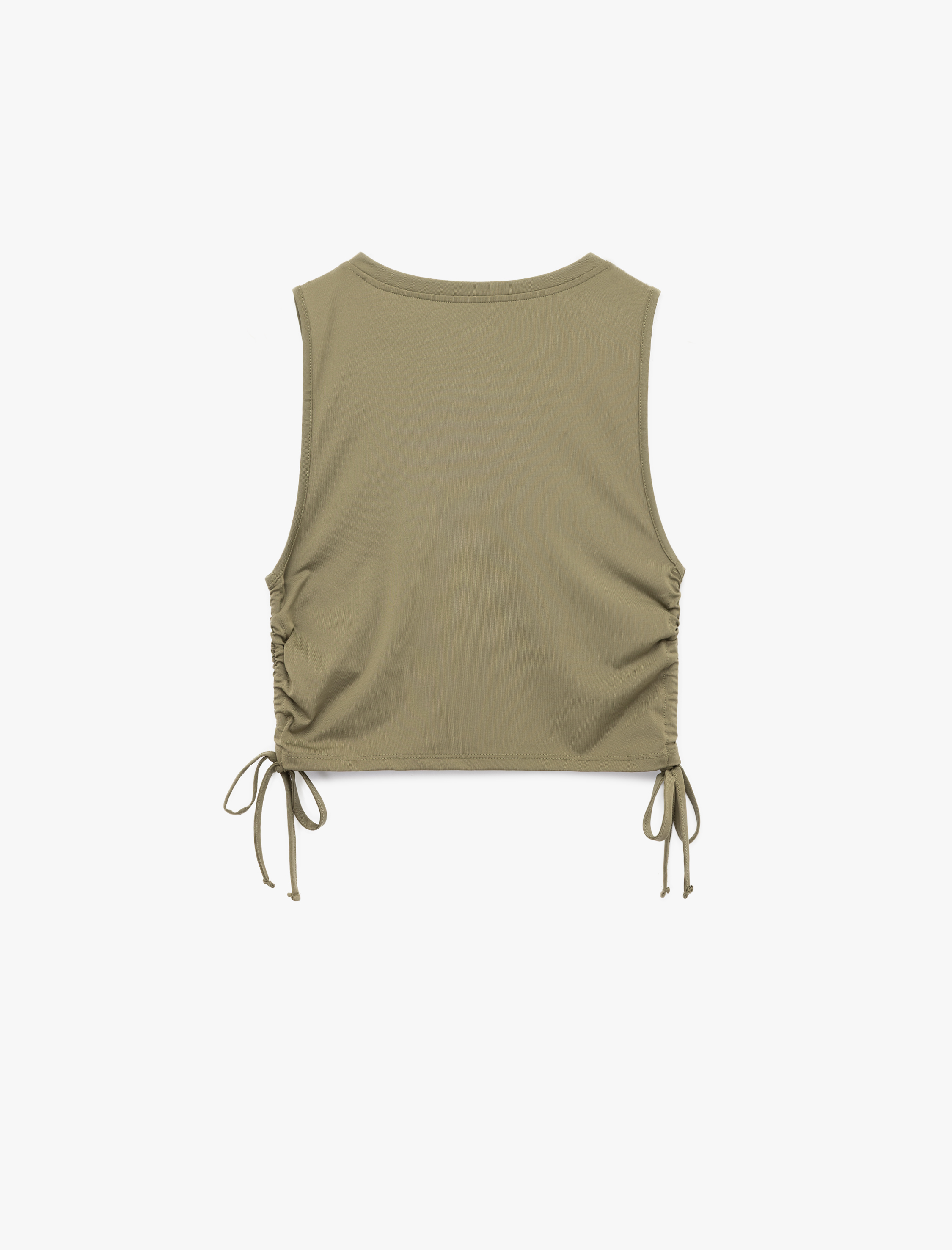   Slim Fit Kolsuz Bisiklet Yaka Crop Spor Atlet