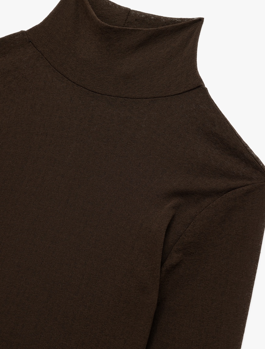   Slim Fit Balıkçı Yaka Uzun Kollu Tişört