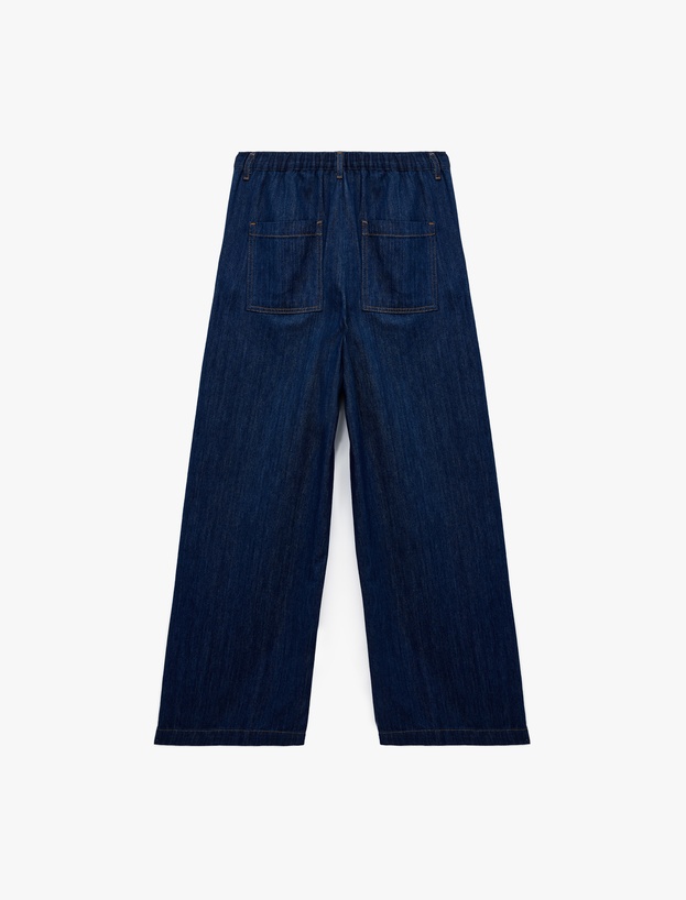 Pamuklu Yüksek Bel Geniş Paça Denim Pantolon - Bianca Wide Leg Jeans_1