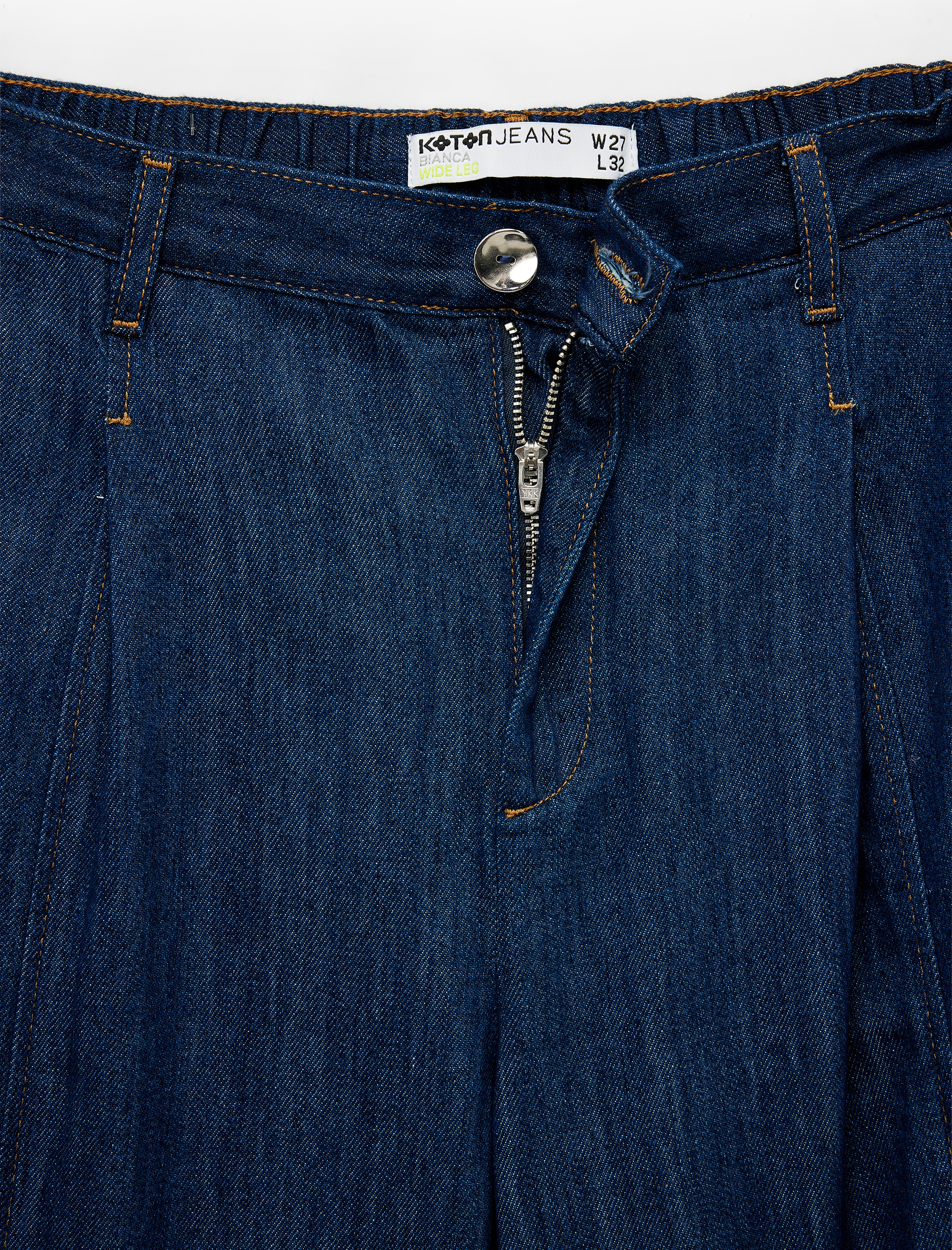   Pamuklu Yüksek Bel Geniş Paça Denim Pantolon - Bianca Wide Leg Jeans