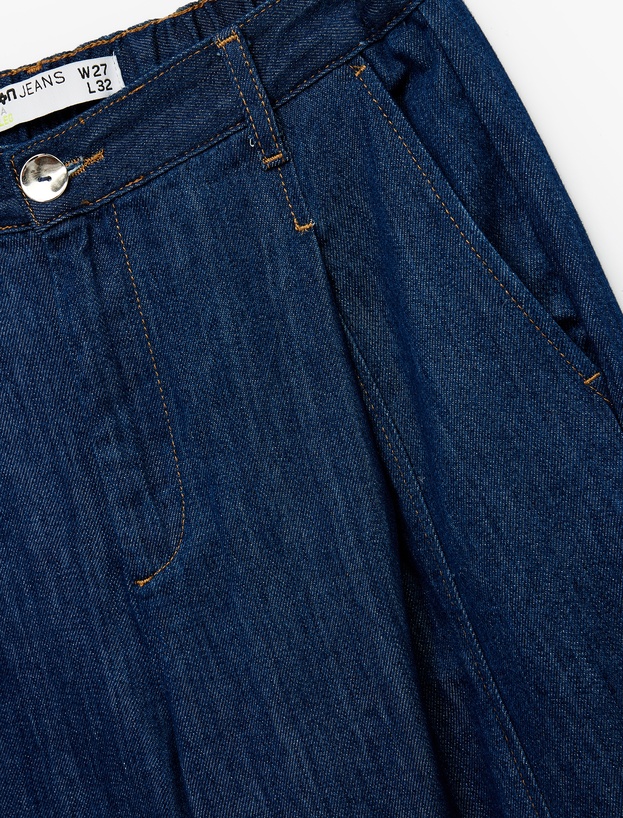 Pamuklu Yüksek Bel Geniş Paça Denim Pantolon - Bianca Wide Leg Jeans_2