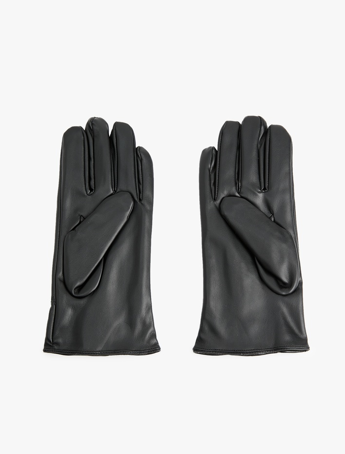 Erkek Fermuar Detaylı Suni Deri Eldiven