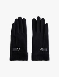 Dikiş Detaylı Tokalı Eldiven