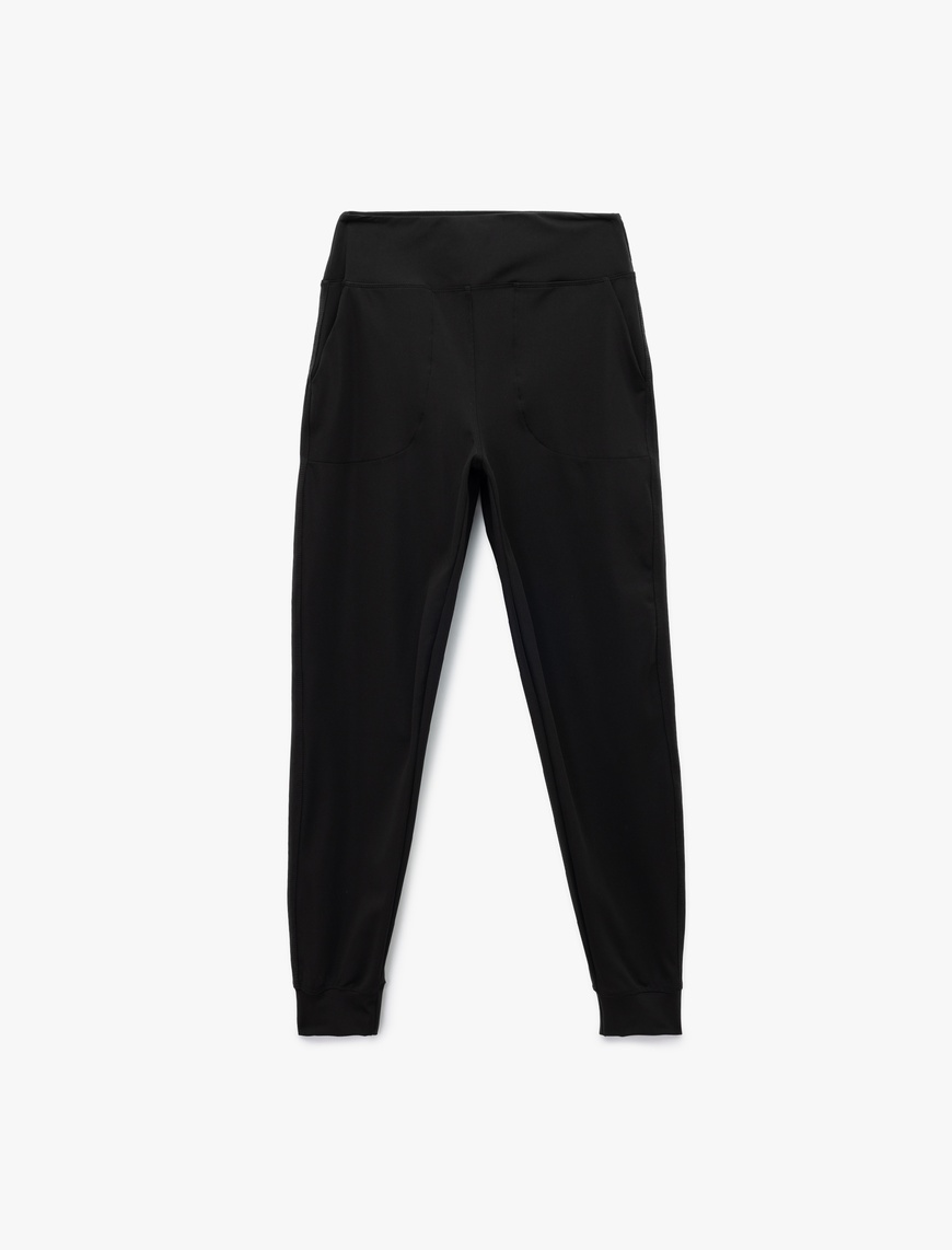   Yüksek Bel Cep Detaylı Basic Spor Jogger Eşofman Altı