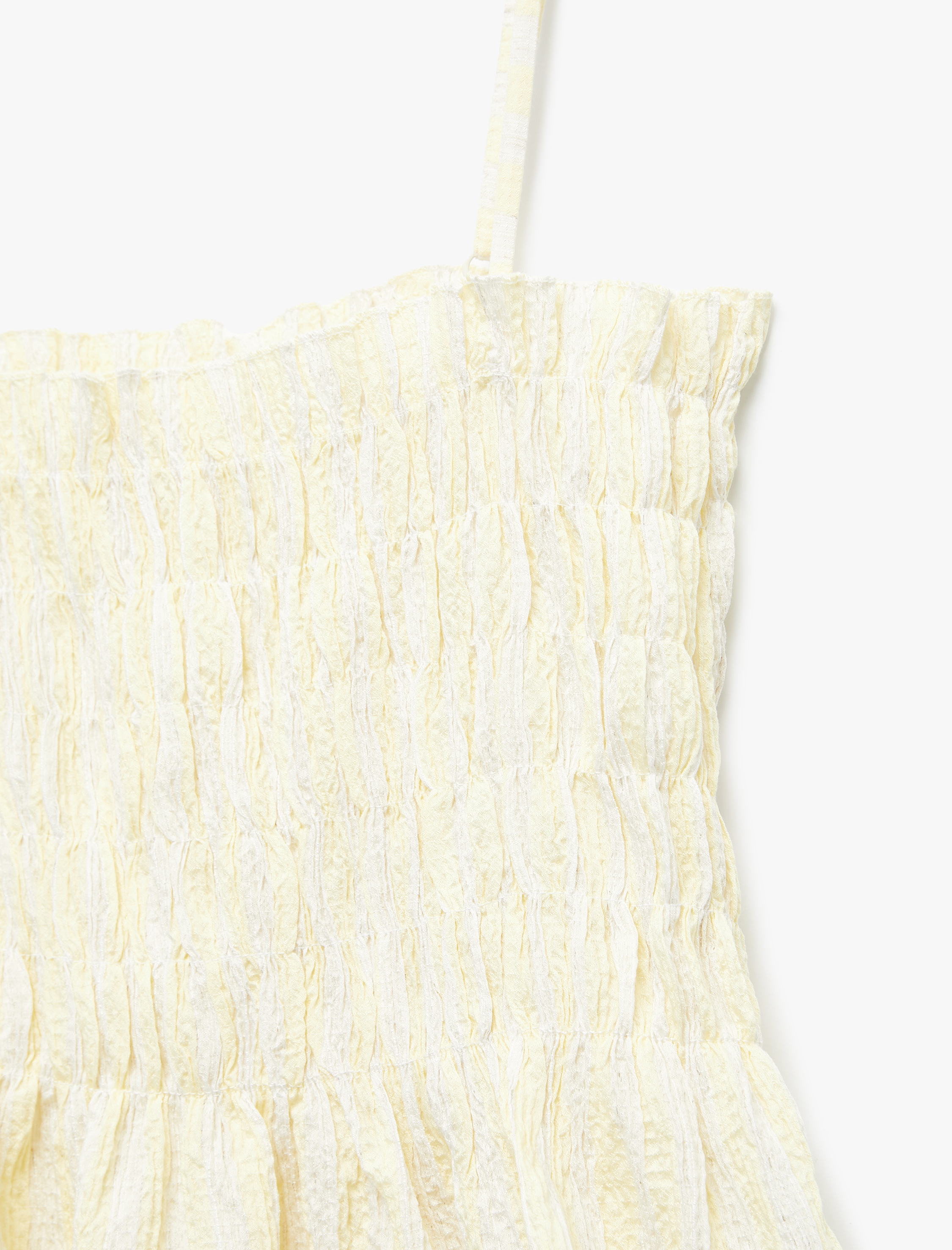   Keten Karışımlı Gipeli Fırfırlı İnce Askılı Bluz