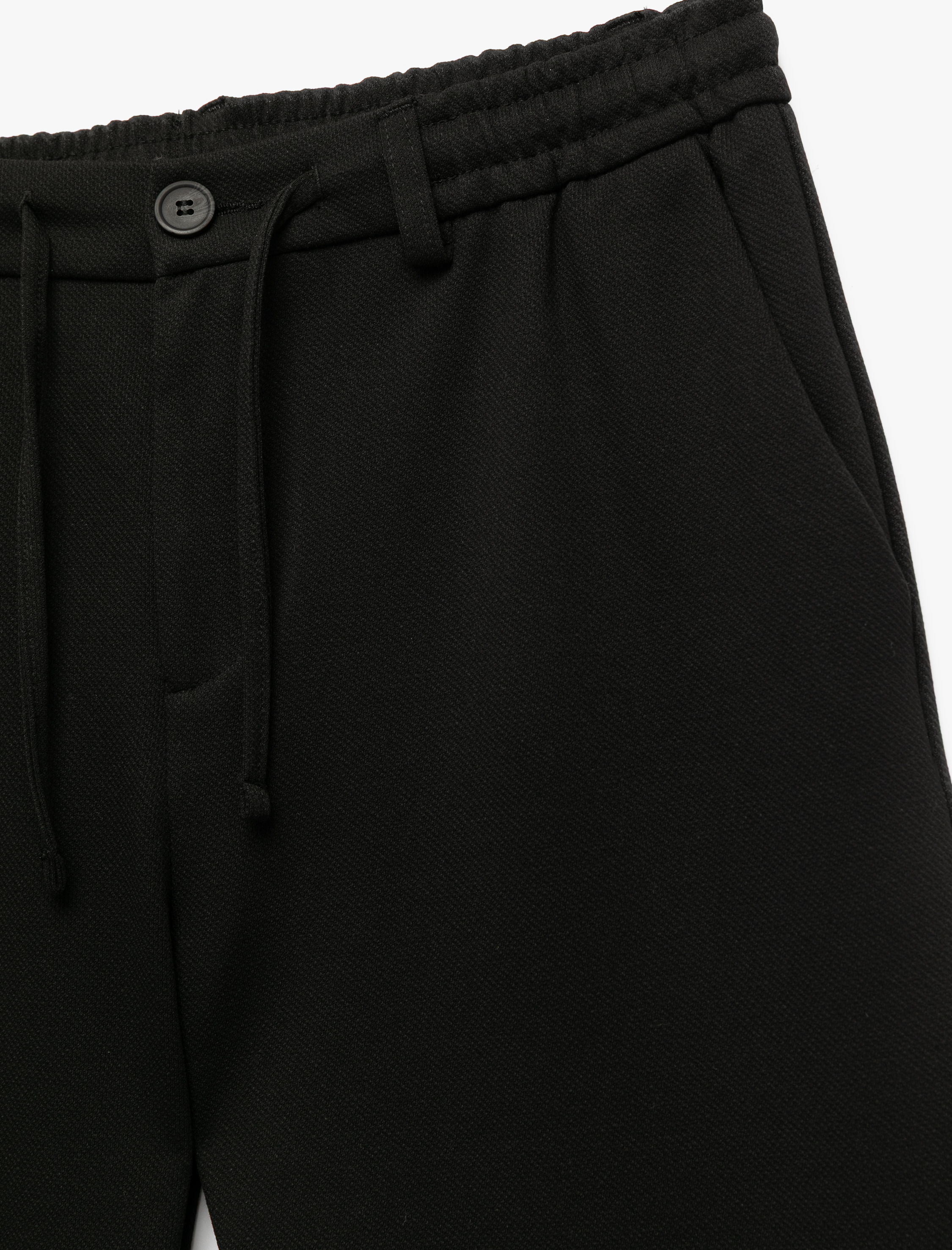   Beli Bağcıklı Düğmeli Pike Kumaş Cep Detaylı Duble Paça Slim Fit Pantolon