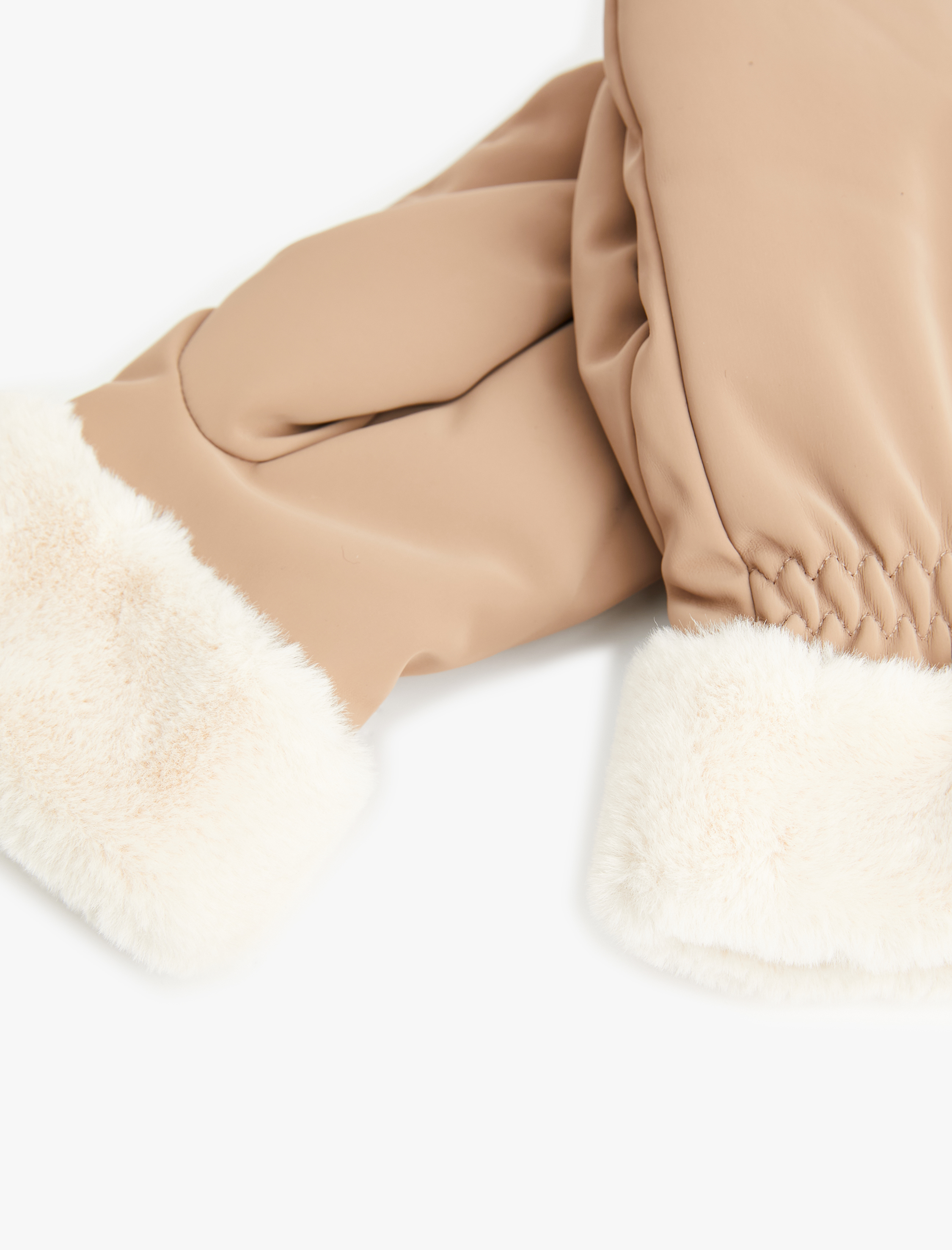  Kadın Faux Fur Detail Gloves