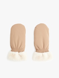 Faux Fur Detail Gloves