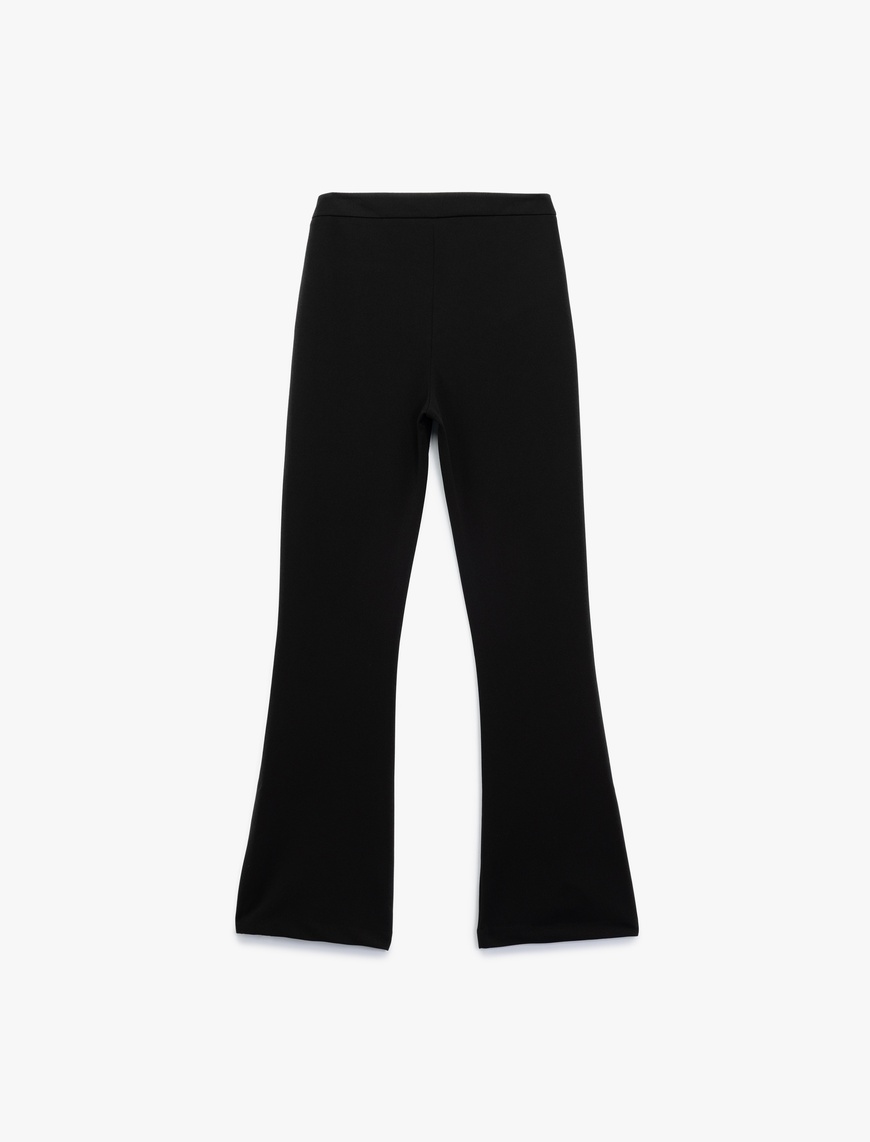   Slim Fit Yırtmaç Detaylı İspanyol Paça Pantolon