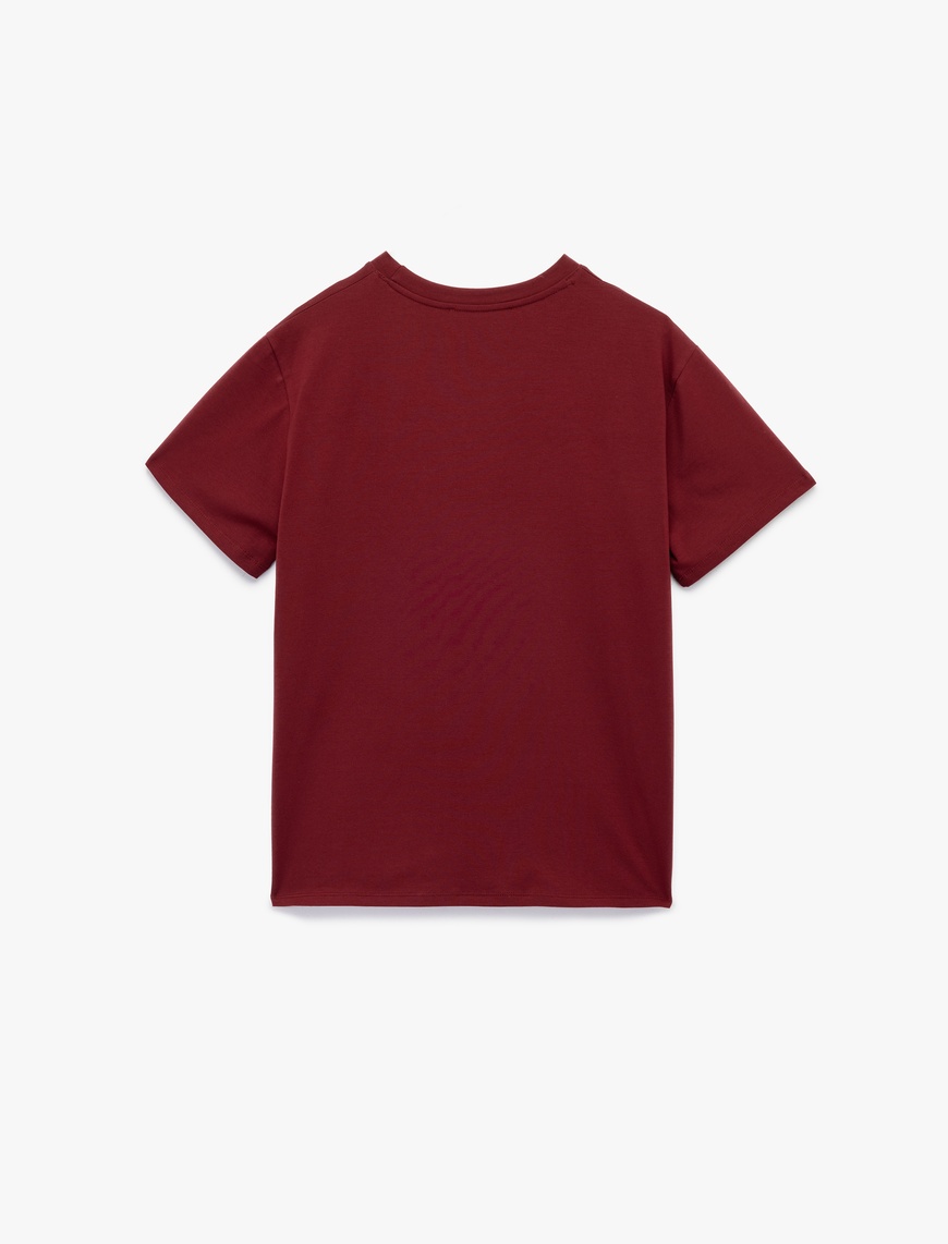   Kısa Kollu Bisiklet Yaka Pamuklu Basic Oversize Tişört