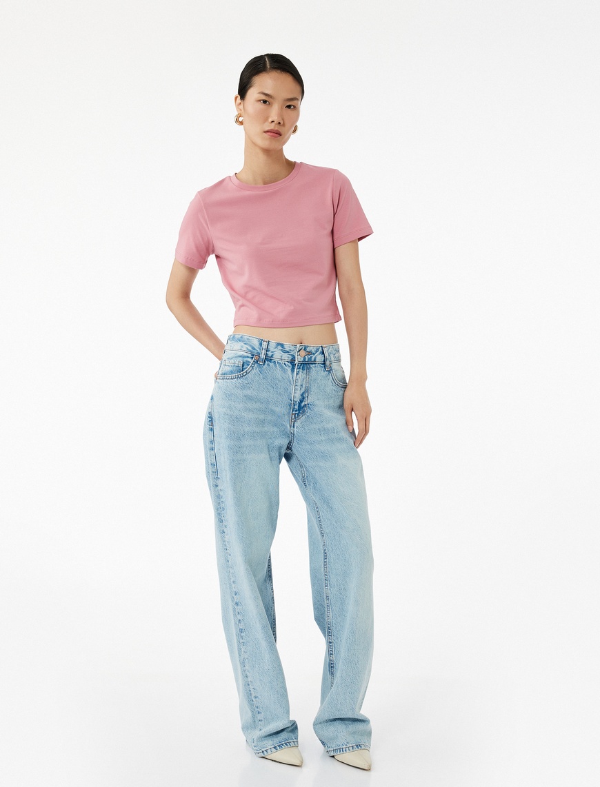   Pamuklu Slim Fit Kısa Kollu Bisiklet Yaka Tişört