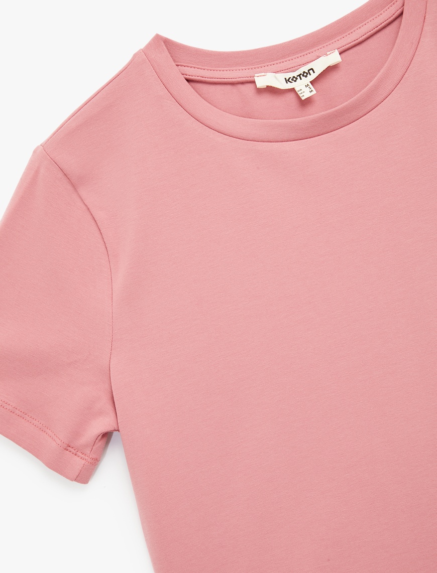  Pamuklu Slim Fit Kısa Kollu Bisiklet Yaka Tişört