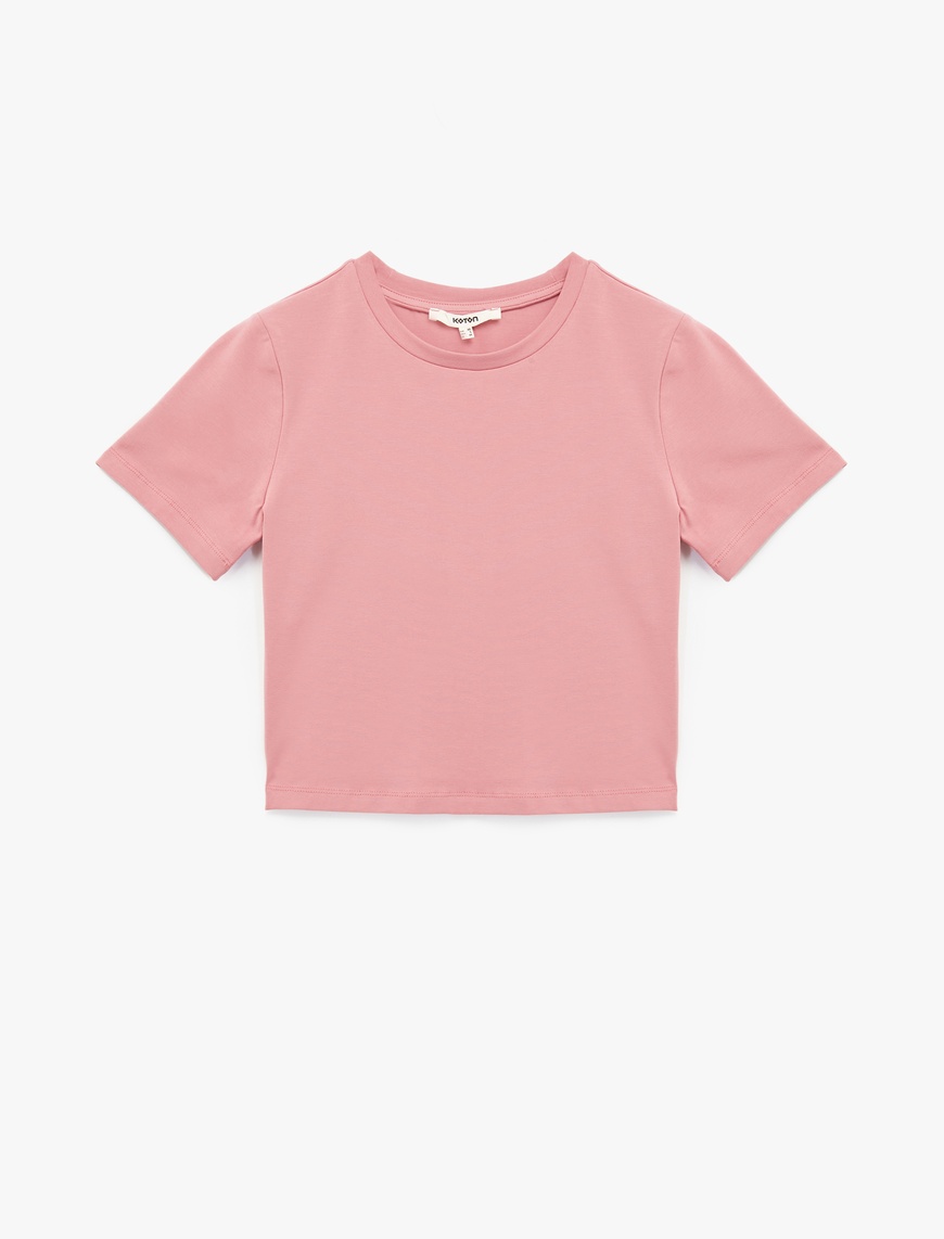   Pamuklu Slim Fit Kısa Kollu Bisiklet Yaka Tişört