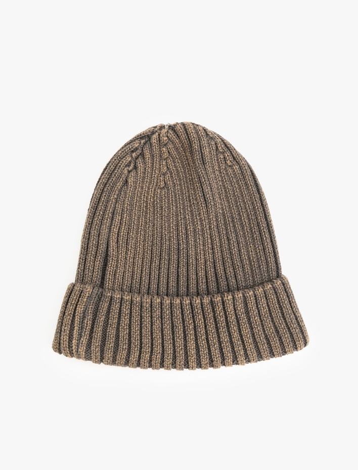 Erkek Pamuklu Dokulu Katlı Bere