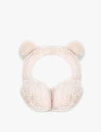 Pullu Payetli Kalp Detaylı Peluş Kulaklık