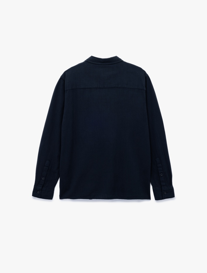  Regular Fit Pamuklu Uzun Kollu Klasik Yaka Gömlek