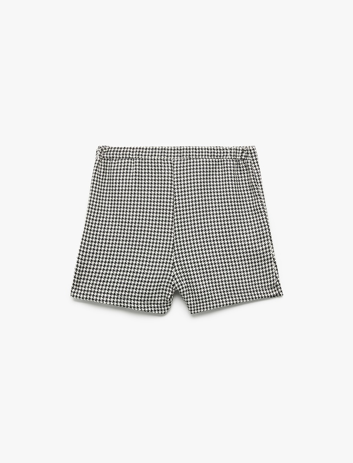 Kız Bebek Viskon Karışımlı Kalp Toka Detaylı Pileli Şort Etek