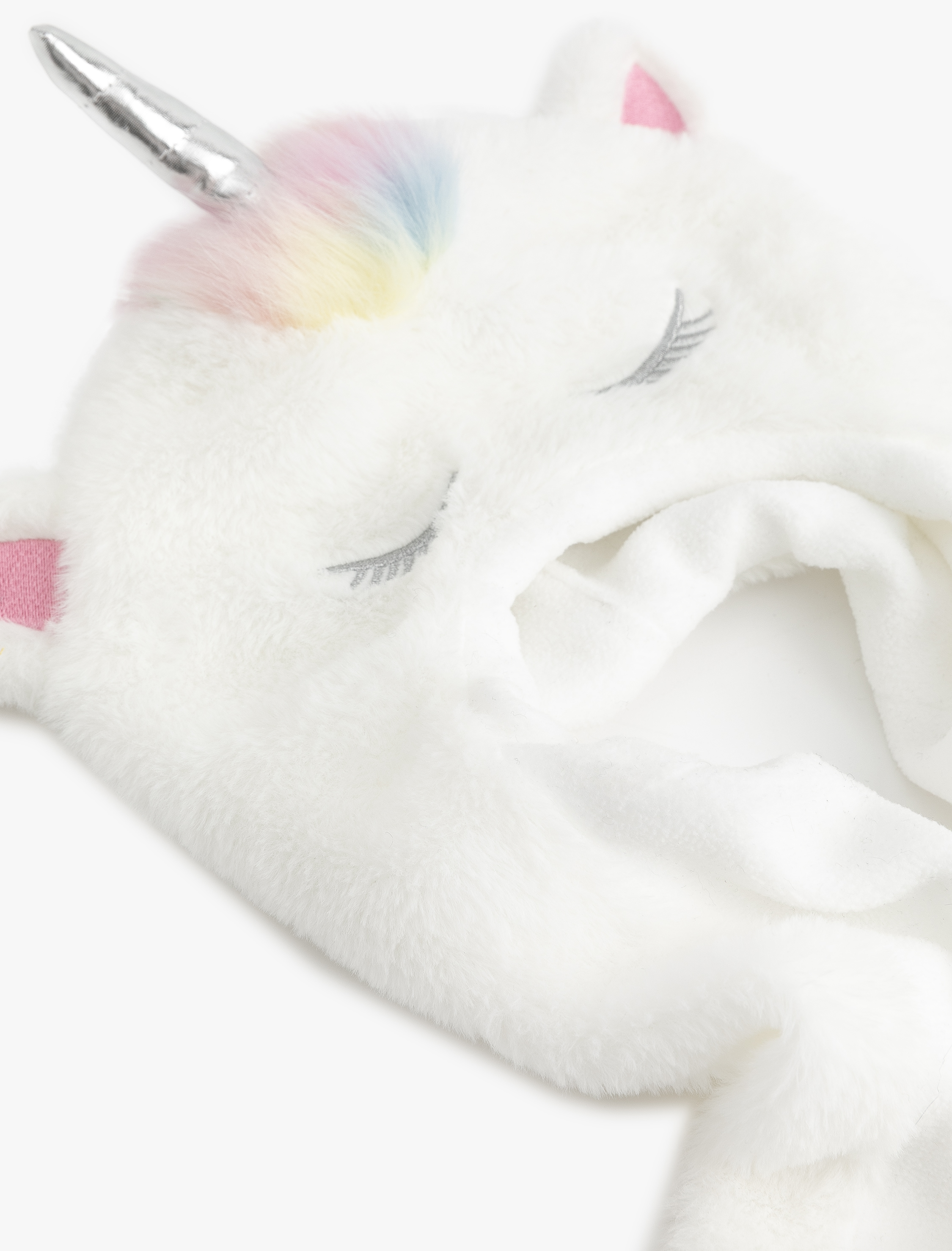  Kız Çocuk Unicorn Detaylı Kulaklı Peluş Şapka