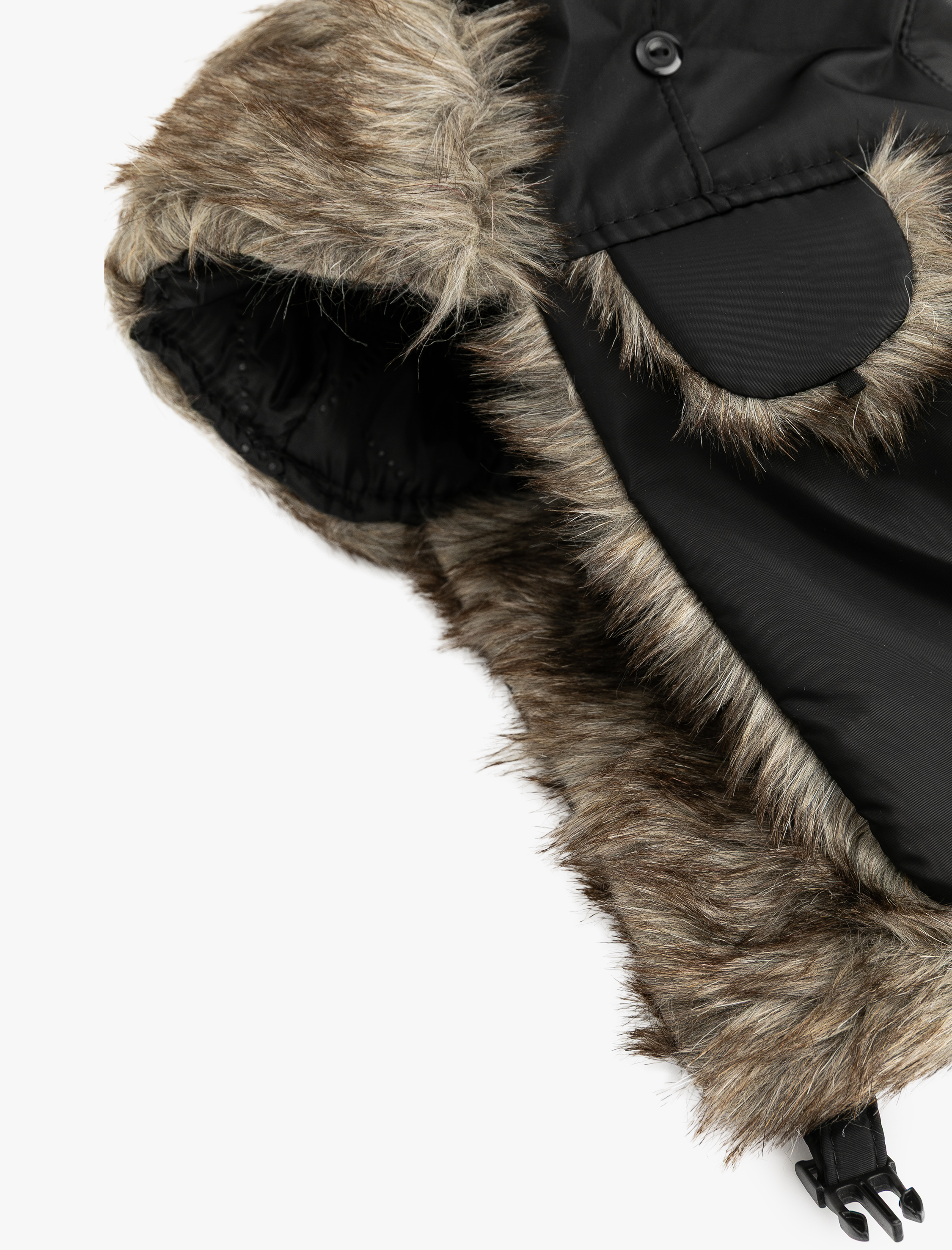  Erkek Suni Kürklü Kayış Detaylı Pilot Şapka