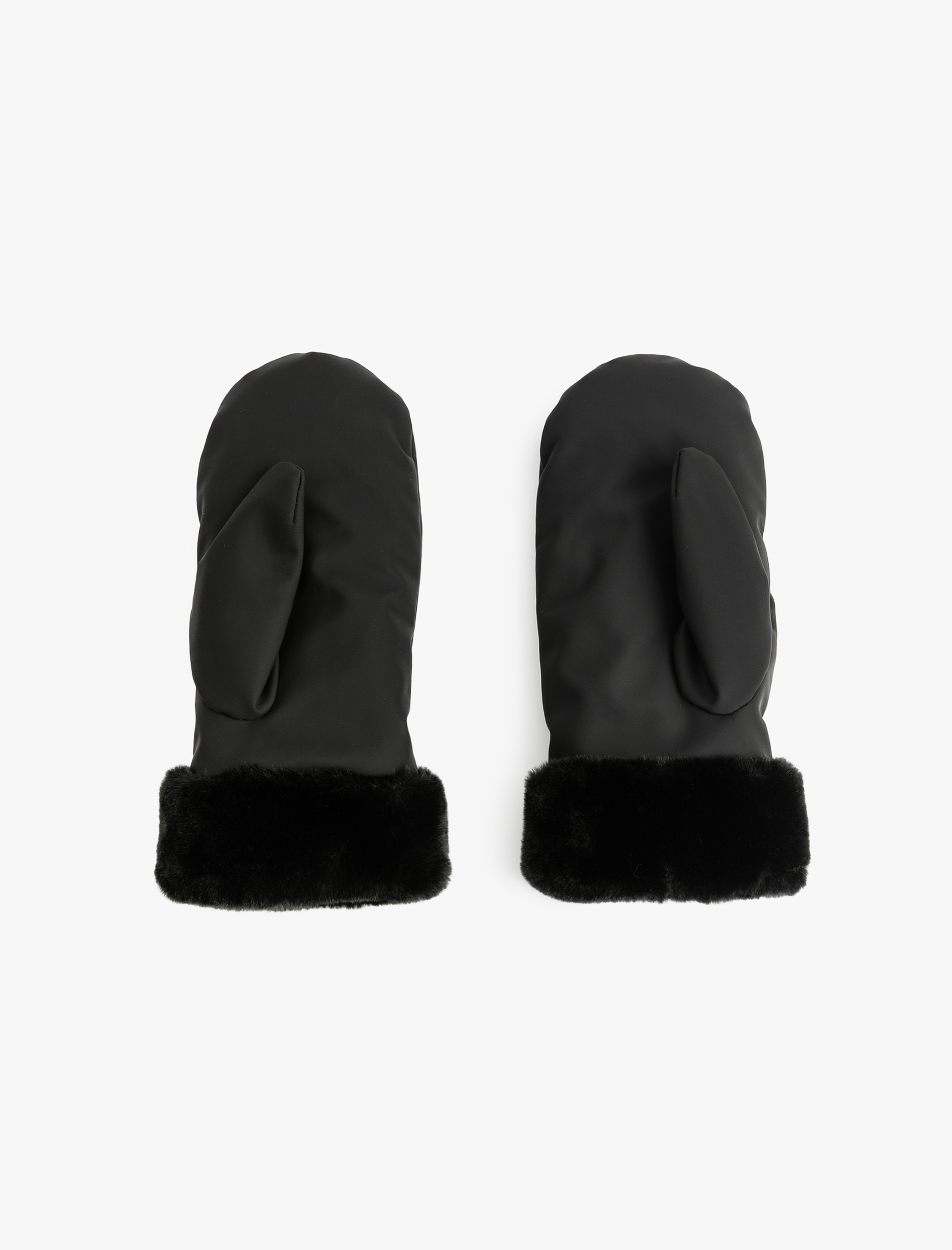  Kadın Suni Kürk Detaylı Astarlı Eldiven