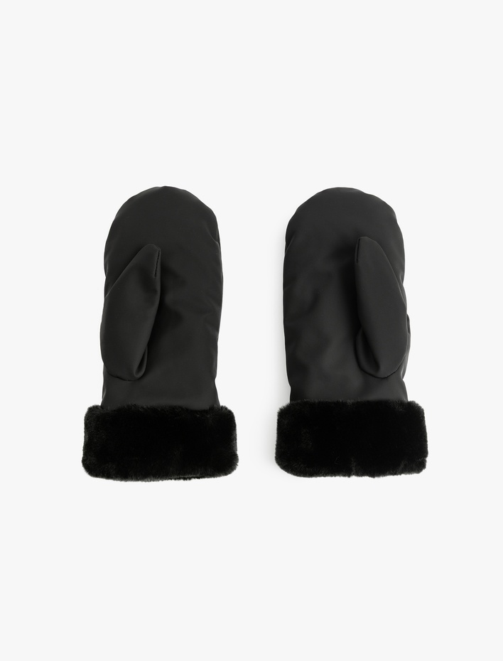 Kadın Suni Kürk Detaylı Astarlı Eldiven