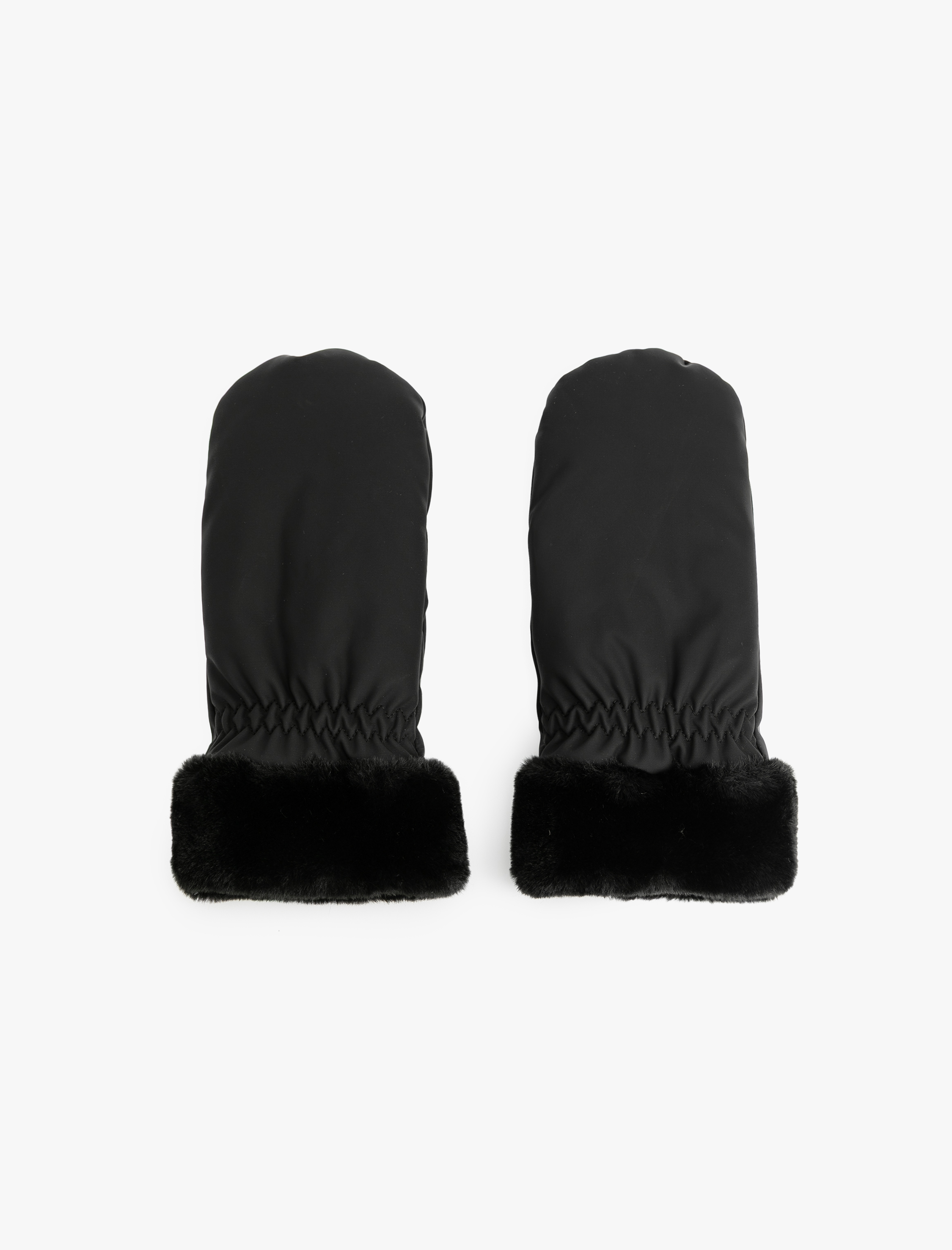  Kadın Suni Kürk Detaylı Astarlı Eldiven