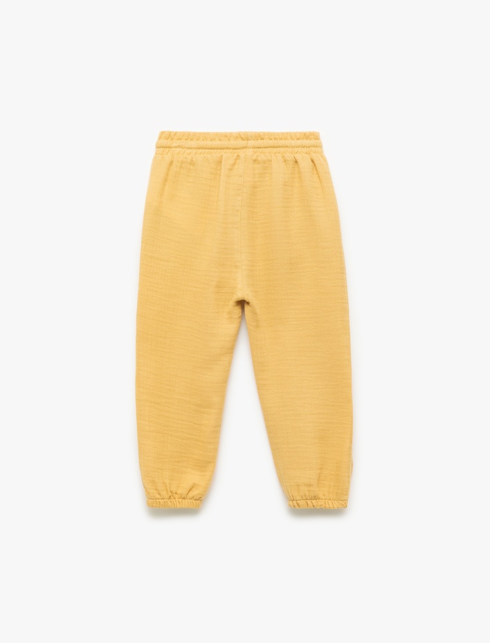 Erkek Bebek Pamuklu Beli Bağcıklı Cepli Basic Jogger Pantolon