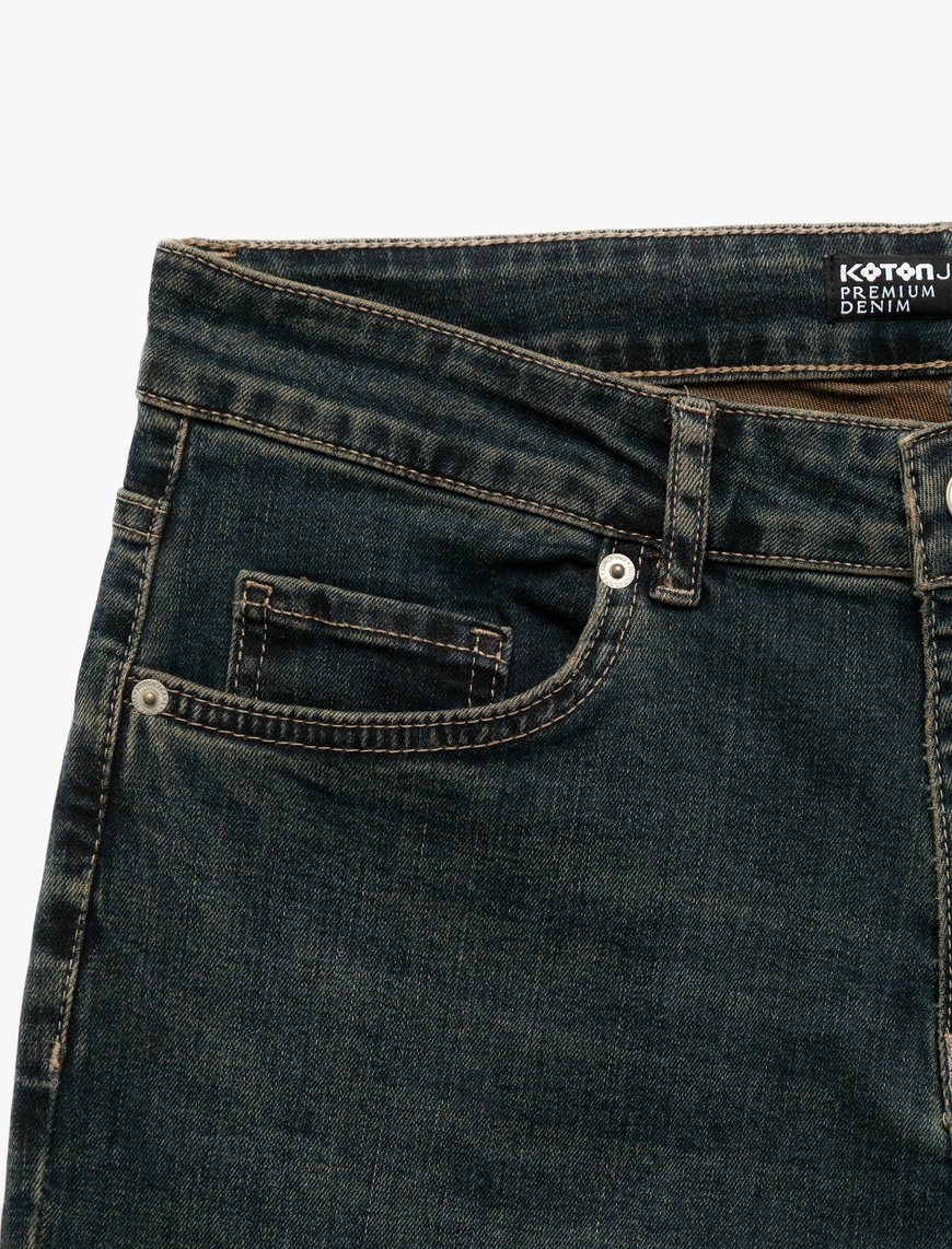   Pamuklu Normal Bel Slim Fit Jean Pantolon - Brad Jean