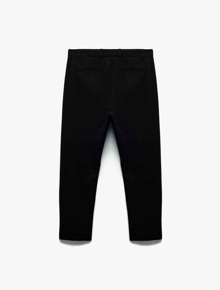   Slim Fit Cep Detaylı Düğmeli Esnek Kumaş Pantolon