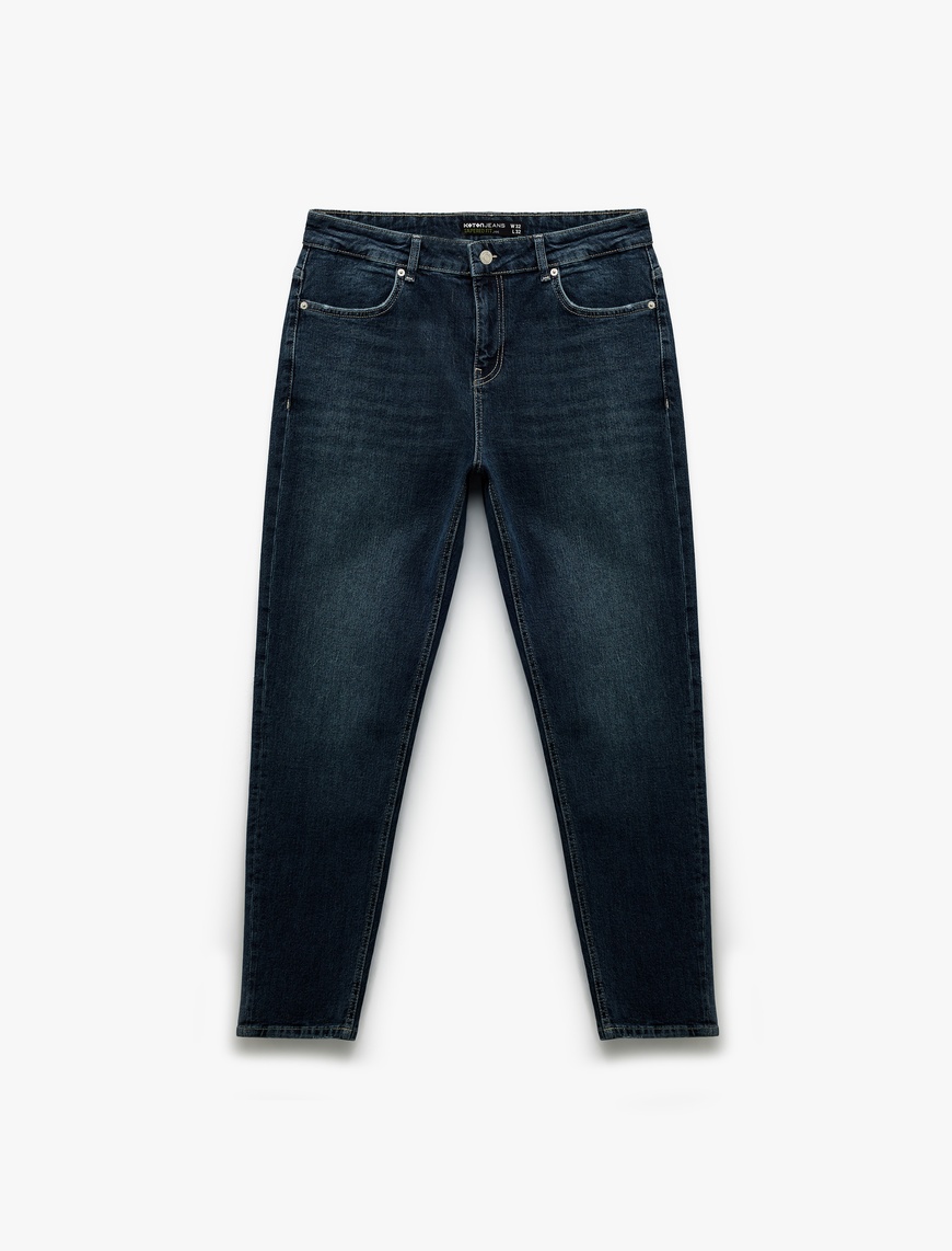   Pamuklu Normal Bel Tapered Fit Jean Pantolon