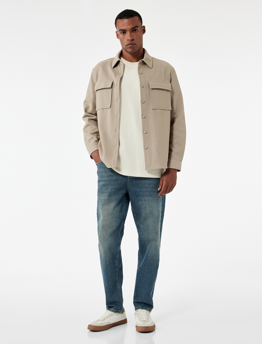   Pamuklu Normal Bel Tapered Fit Jean Pantolon