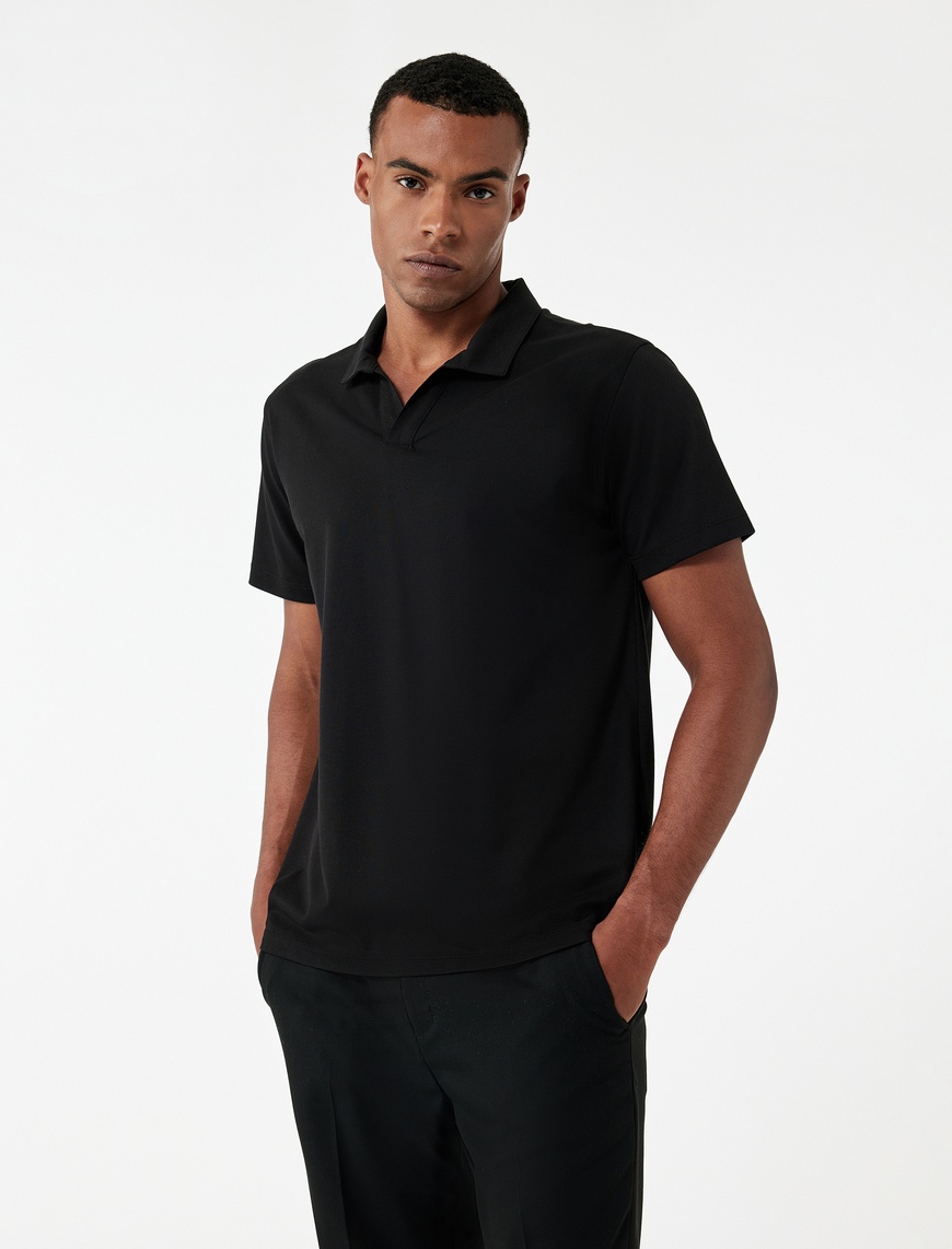   Regular Fit Kısa Kollu Pike Kumaş Pamuklu Polo Yaka Tişört