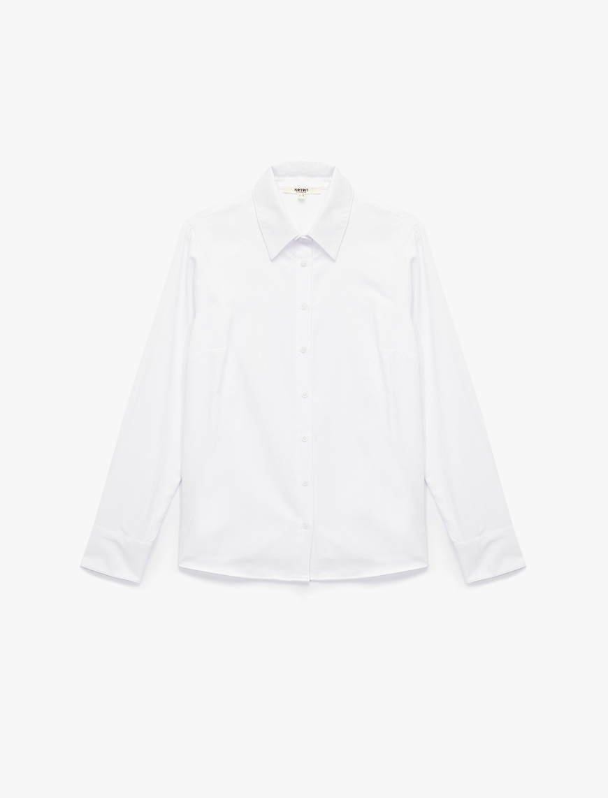   Düğmeli Uzun Kollu Regular Fit Poplin Gömlek