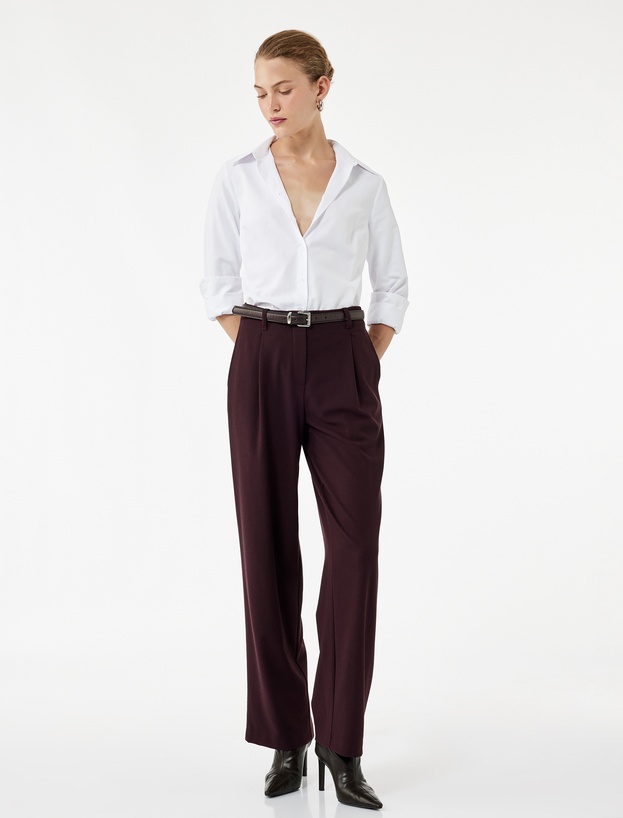 Düğmeli Uzun Kollu Regular Fit Poplin Gömlek_1