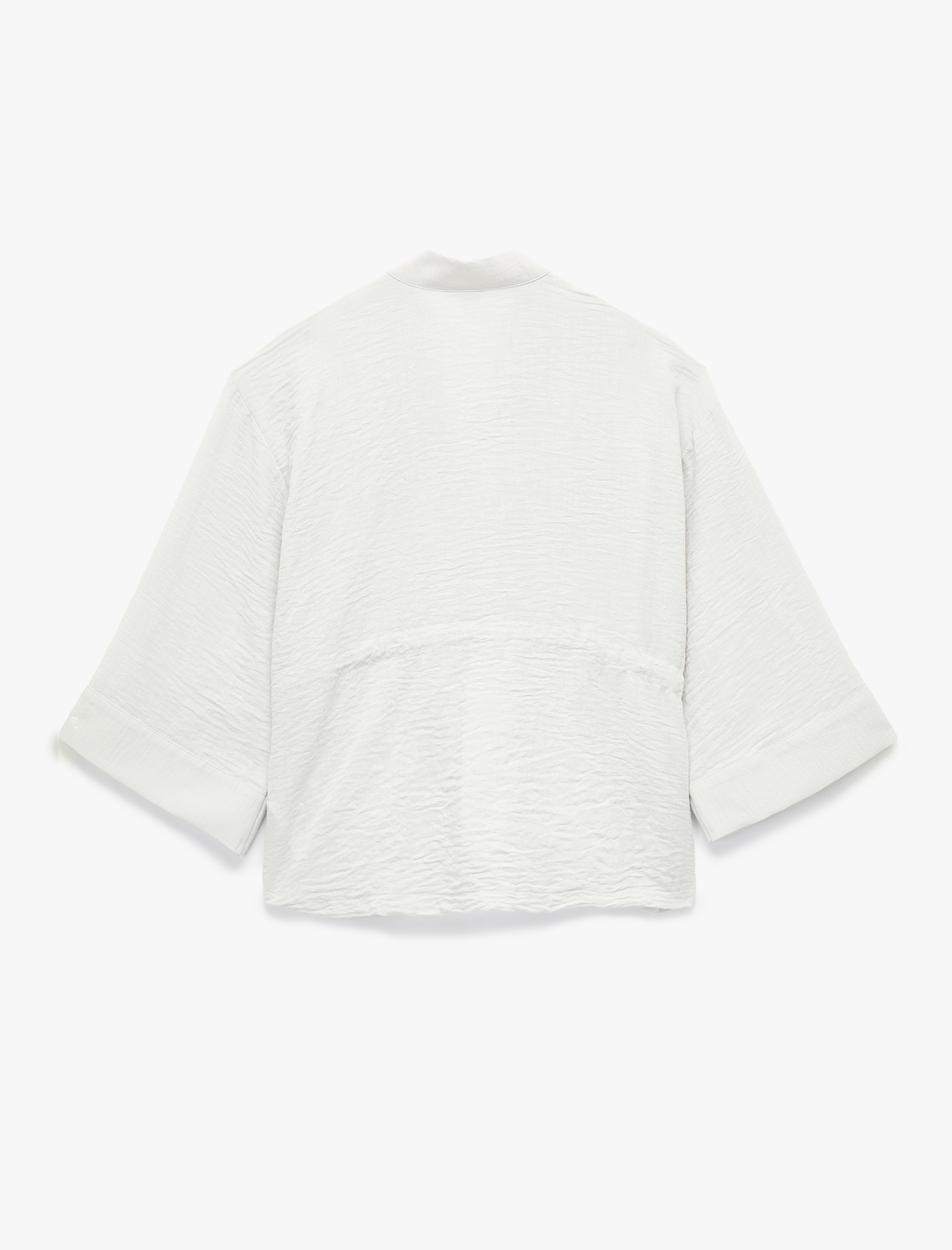   Uzun Kollu Cepli Beli Bağcık Detaylı Kruvaze Kimono