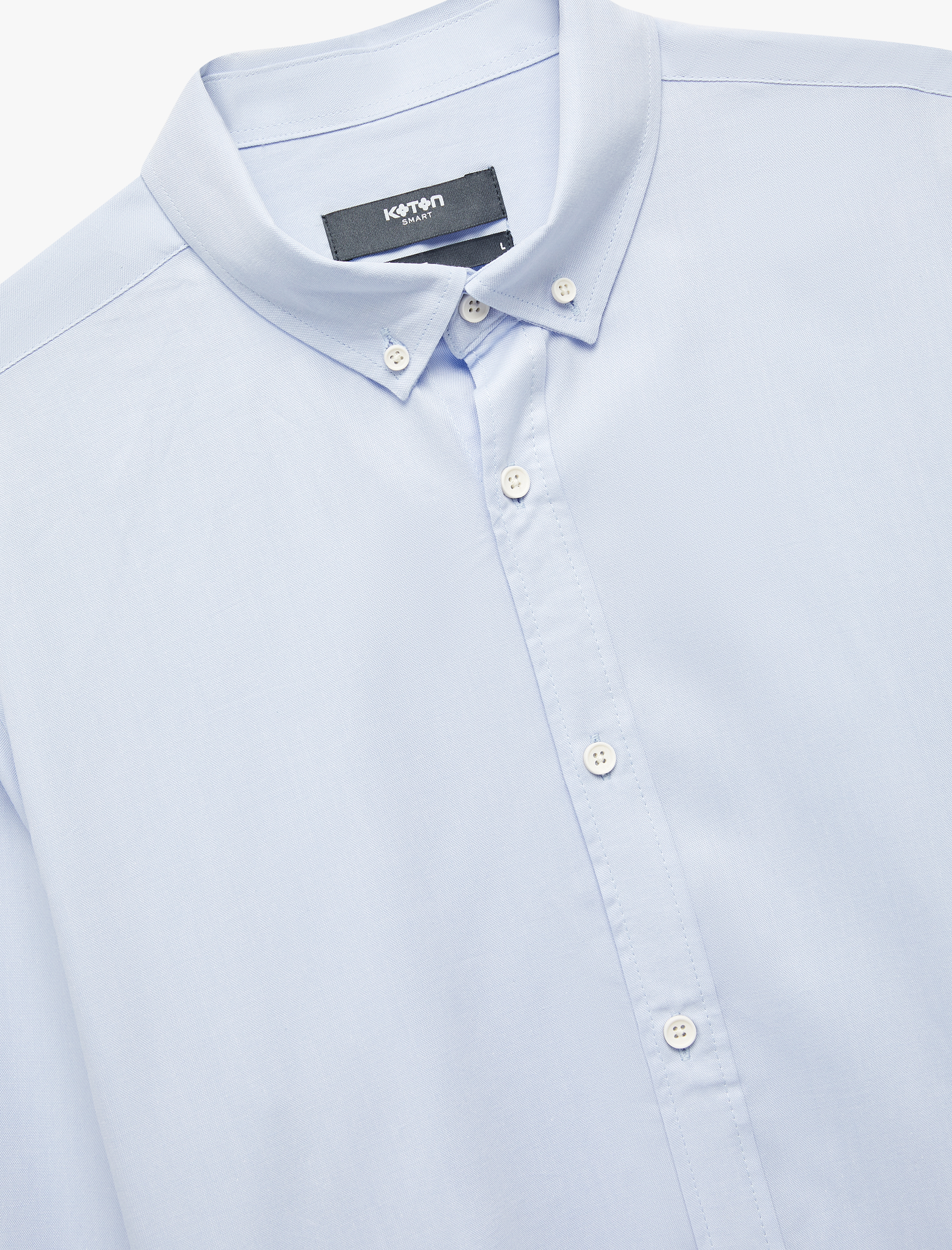 Regular Fit Pamuklu Oxford Uzun Kollu Düğmeli Yaka Gömlek