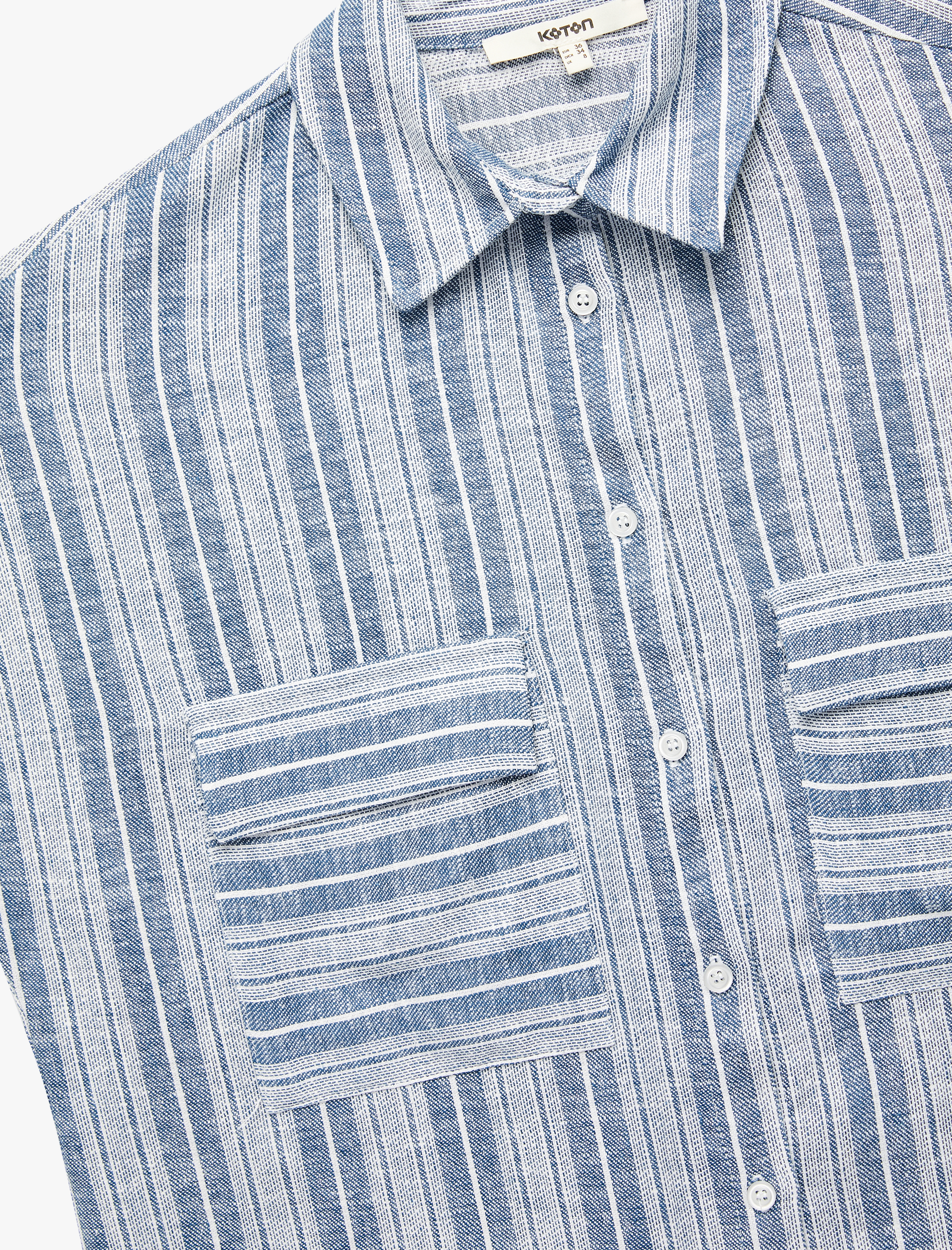   Regular Fit Kap Kollu Cepli Keten Gömlek