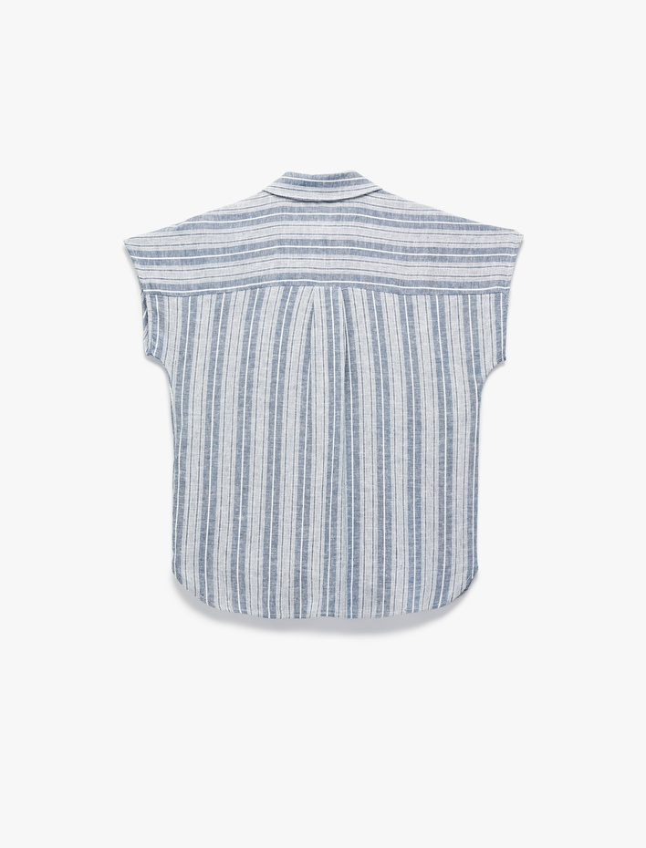  Regular Fit Kap Kollu Cepli Keten Gömlek