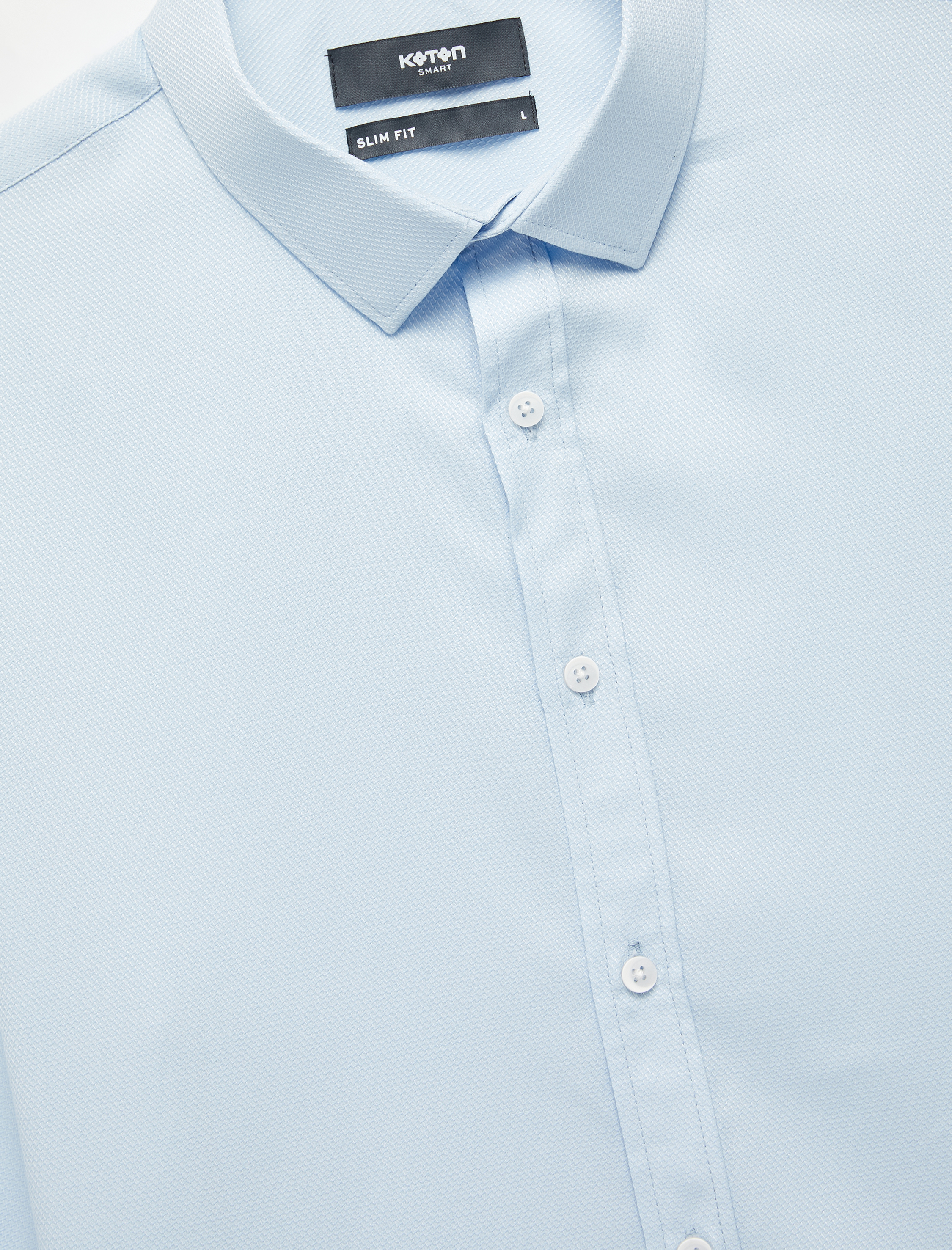   Yarım İtalyan Yaka Uzun Kollu Slim Fit Klasik Gömlek