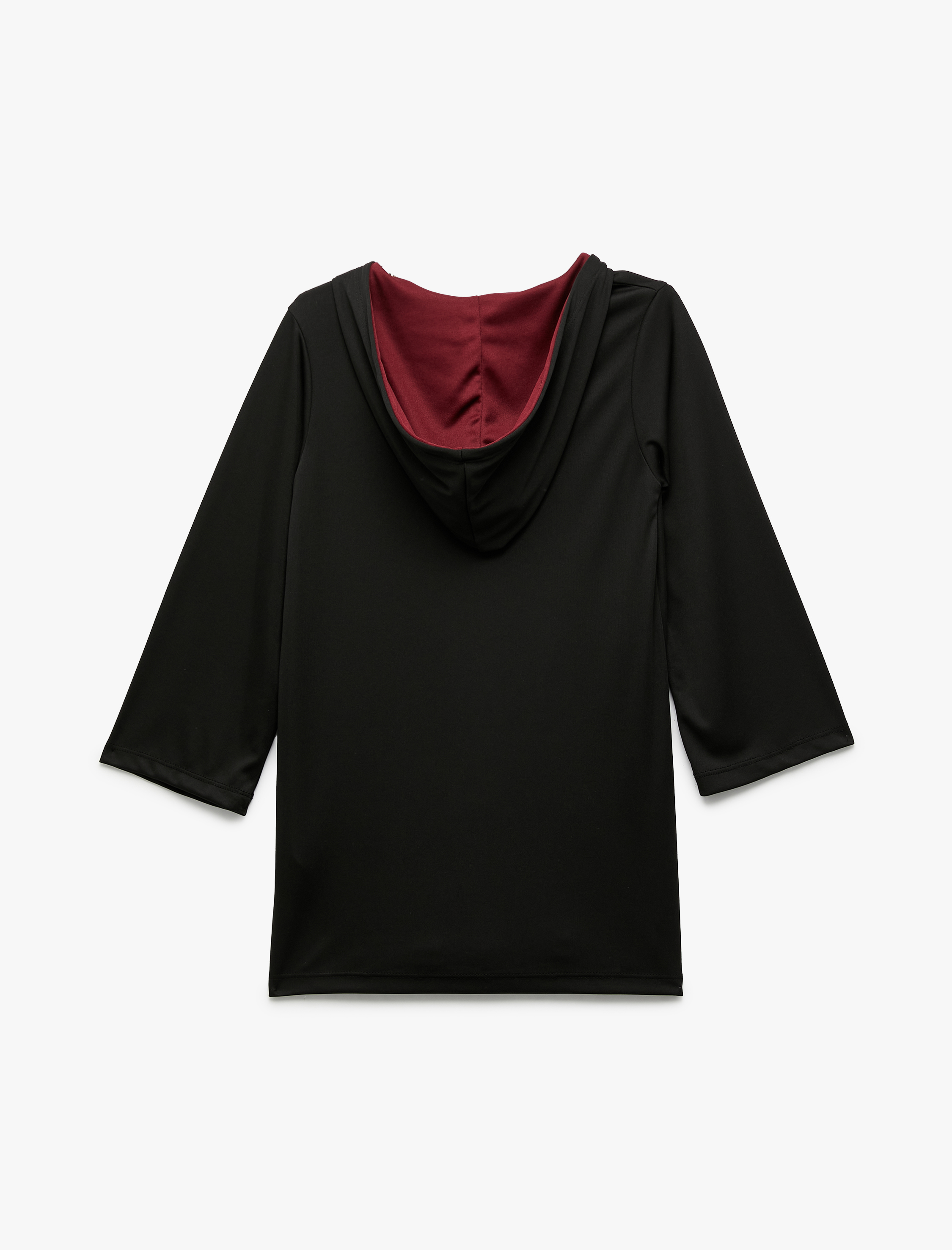  Kız Çocuk Harry Potter Kostüm Elbise Lisanslı Kapşonlu Baskı Detaylı Uzun Kollu