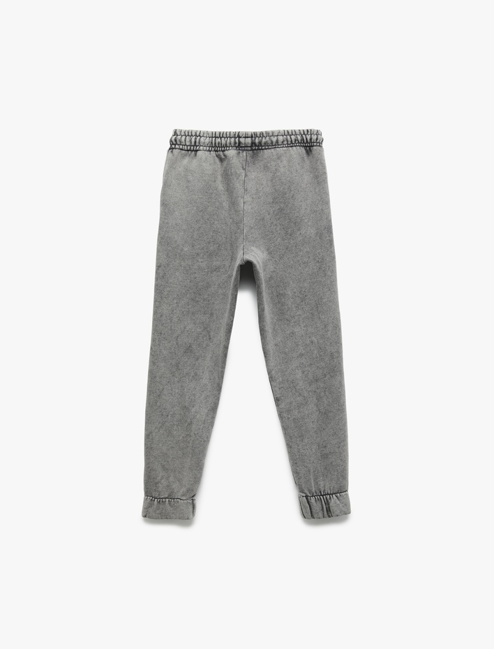 Erkek Çocuk Pamuklu Şardonlu Beli Lastikli Cep Detaylı Jogger Eşofman Altı