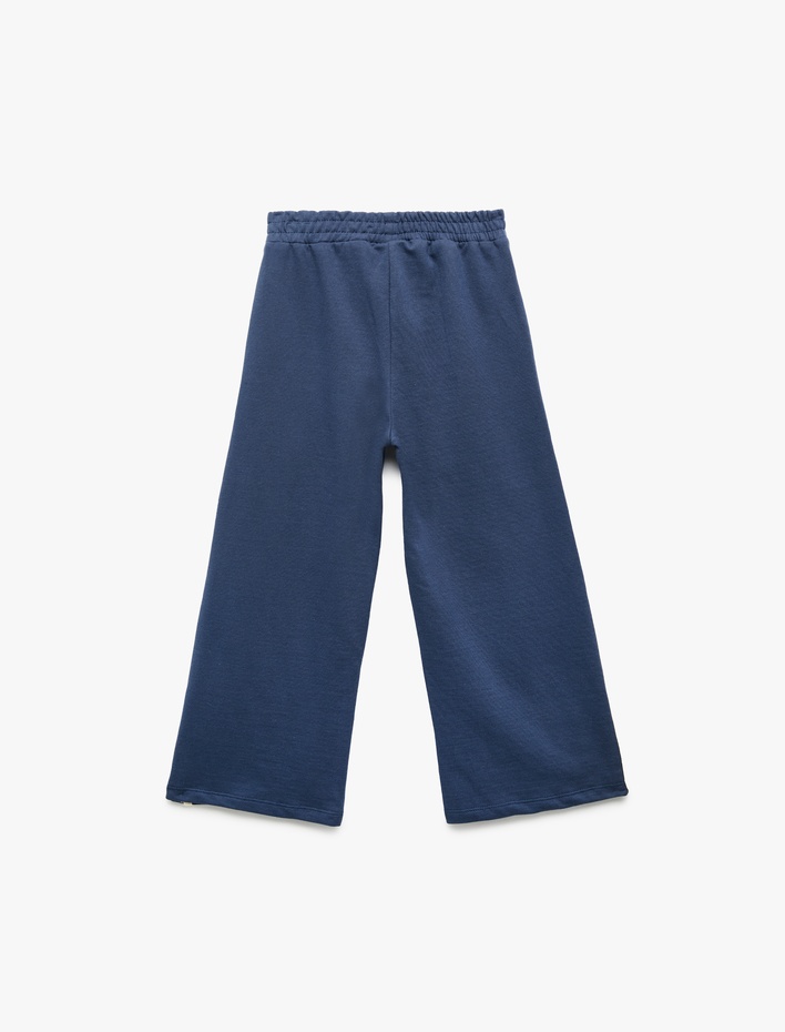 Kız Bebek Pamuklu Beli Lastikli Geniş Paça Eşofman Altı